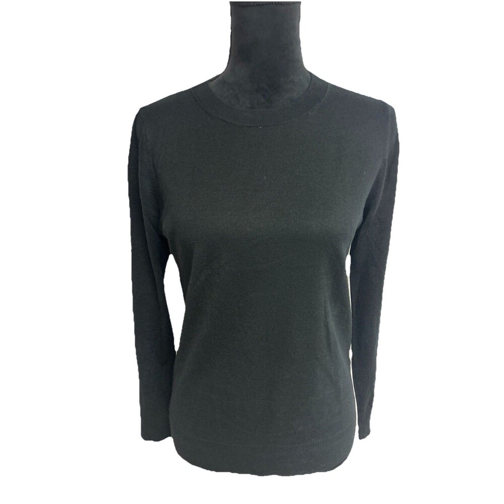 Banana Republic Womens PS Silk Cashmere Black Crewneck Sweater Long Sleeve